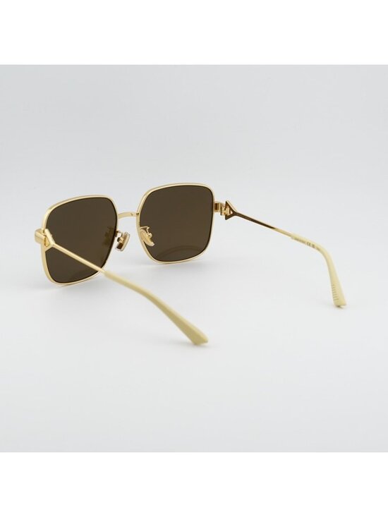 Bottega Veneta BV1199S 002 Sunglasses Gold Square Frame, Brown Lenses main image 9